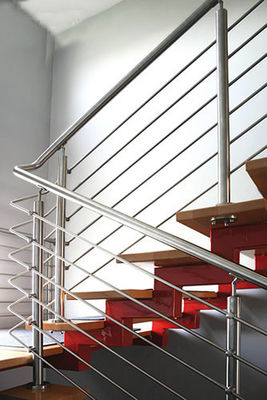 Acier inoxydable Rod d'escalier de balcon clôturant la balustrade durable en bois solide