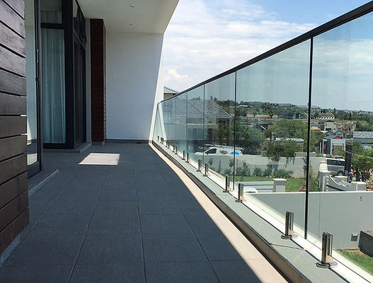 Balustrade en verre architecturale de plate-forme d'impasses en verre de balustrade de bride de solides solubles 316