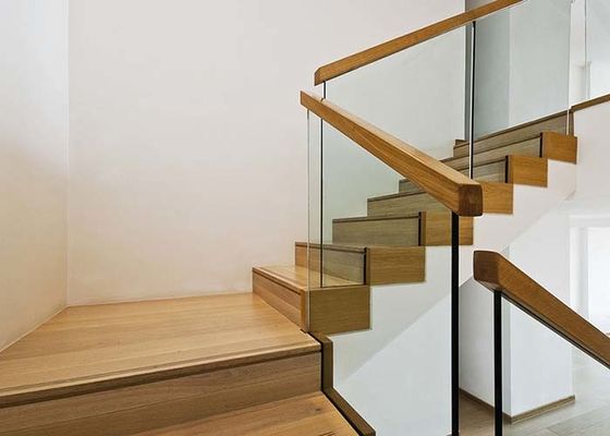 Systèmes à rails en aluminium enduits de poudre en verre en aluminium de balustrade d'escalier
