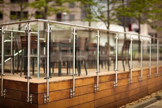 Balustrade opaque en verre givré de DIY d'installation de balustre en verre facile d'espace libre