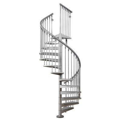 Couleur adaptée aux besoins du client extérieure préfabriquée d'escalier en spirale en métal avec la balustrade en acier de balustre de courrier