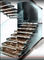 Balustrade droite moderne solide d'acier inoxydable d'escalier bande de roulement en bois/en verre