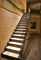 Escaliers simples en bois solide de lisse durables avec l'étape en bois de allumage menée automatique
