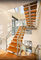 Escaliers en bois de balustrades de verre trempé de bande de roulement adaptés aux besoins du client pour l'escalier intérieur