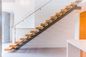 Installation en verre/en acier de la forme DIY de la lisse U de place de carbone d'escaliers en bois solide de balustrade