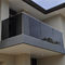 Balustrade au plancher d'acier inoxydable, structure en verre de solide de balustrade de balcon
